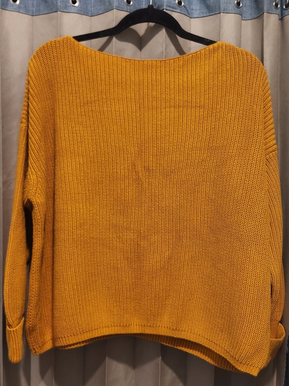 French Connection Mustard Yellow Crewneck Knit Sweater